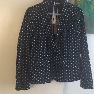 Brooklyn Industries blazer, black&cream polkadots
